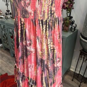 Vibrant Pink and Yellow Maxi Dress